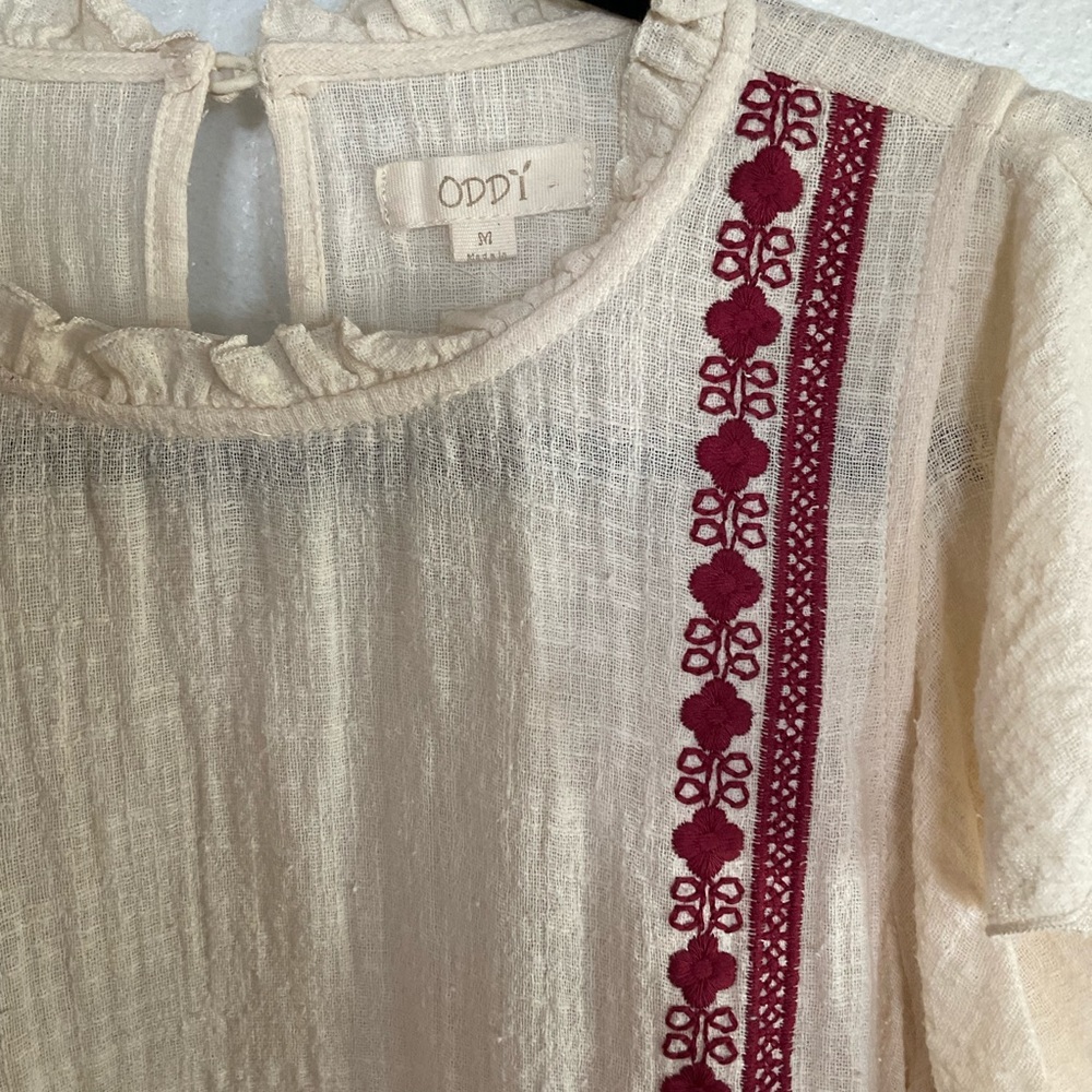 ODDY Gauzy Boho Tunic Festival Top Sz M - Picture 4 of 9